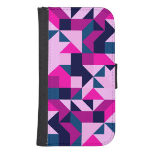 Pattern of geometric shapes triangles and squares  samsung s4 wallet case