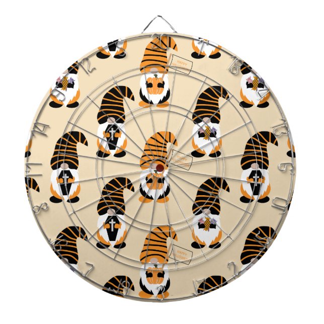Pattern Of Gnomes, Halloween Gnomes Trick Or Treat Dartboard (Front)