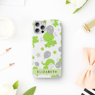 Pattern Of Green Elephants, Stars, Your Name iPhone 12 Pro Case