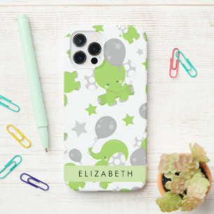 Pattern Of Green Elephants, Stars, Your Name iPhone 12 Pro Case