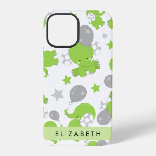 Pattern Of Green Elephants, Stars, Your Name iPhone 12 Pro Case