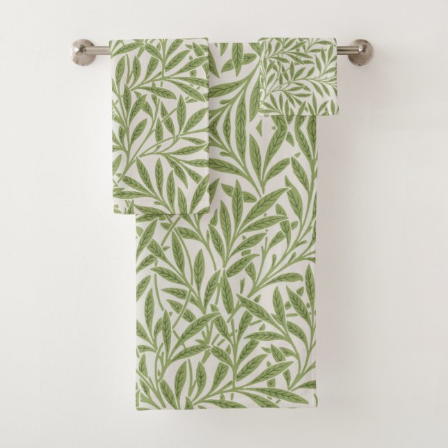 Pattern of green leafy branches  bath towel set (Insitu)