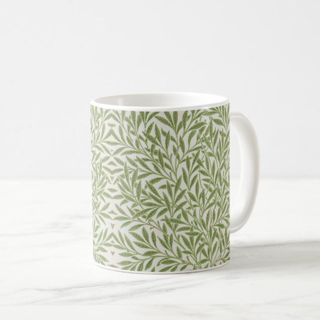 Pattern of green leafy branches  coffee mug (Front Right)