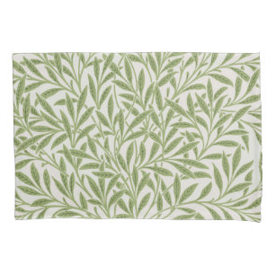 Pattern of green leafy branches  pillowcase