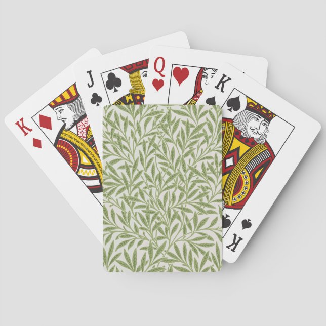 Pattern of green leafy branches  playing cards (Back)