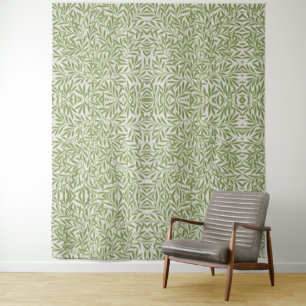 Pattern of green leafy branches tapestry