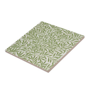 Pattern of green leafy branches tile