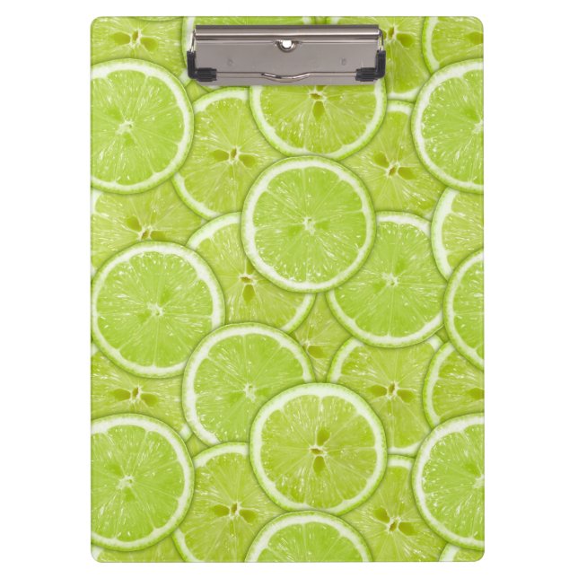 Pattern Of Green Lime Slices Clipboard (Front)