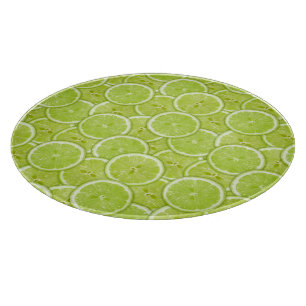Pattern Of Green Lime Slices Cutting Board