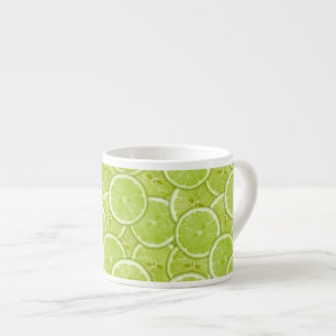 Pattern Of Green Lime Slices Espresso Cup