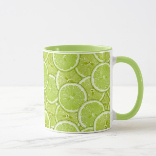 Pattern Of Green Lime Slices Mug (Right)