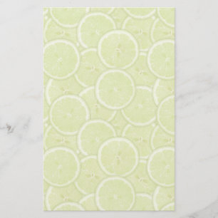 Pattern Of Green Lime Slices Stationery