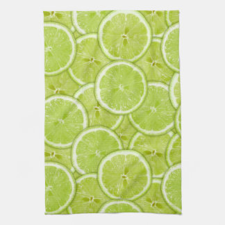 Pattern Of Green Lime Slices Tea Towel