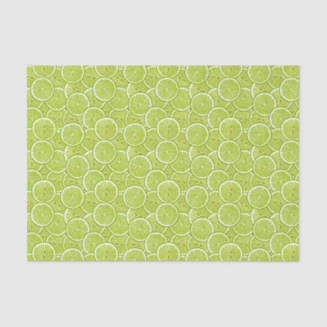 Pattern Of Green Lime Slices Tissue Paper (Front)