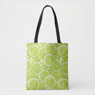 Pattern Of Green Lime Slices Tote Bag