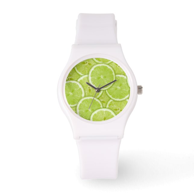 Pattern Of Green Lime Slices Watch (Front)