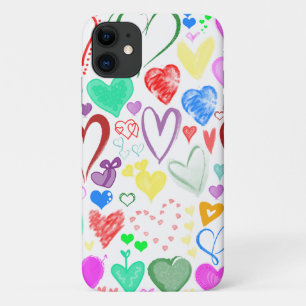 Pattern Of Hearts, Colourful Hearts, Hearts Patter iPhone 11 Case