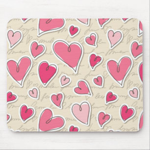 Pattern of Hearts Mouse Mat