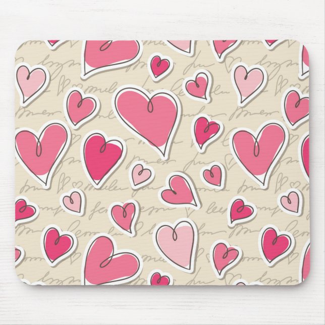 Pattern of Hearts Mouse Mat (Front)