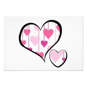Pattern Of Hearts, Pink Hearts, Love Photo Print