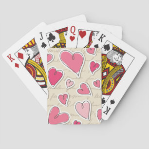 Pattern of Hearts Playing Cards