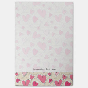 Pattern of Hearts Post-it Notes