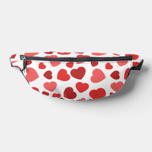 Pattern Of Hearts, Red Hearts, Hearts Pattern Bum Bags