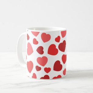 Pattern Of Hearts, Red Hearts, Hearts Pattern Coffee Mug