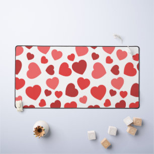 Pattern Of Hearts, Red Hearts, Hearts Pattern Desk Mat
