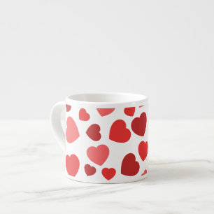Pattern Of Hearts, Red Hearts, Hearts Pattern Espresso Cup