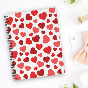 Pattern Of Hearts, Red Hearts, Hearts Pattern Notebook