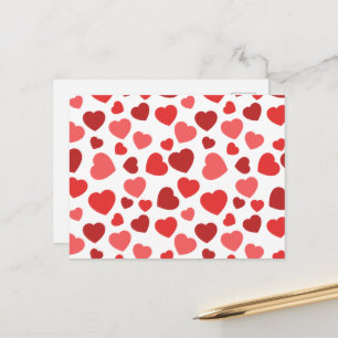 Pattern Of Hearts, Red Hearts, Hearts Pattern Postcard