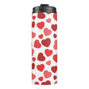 Pattern Of Hearts, Red Hearts, Hearts Pattern Thermal Tumbler