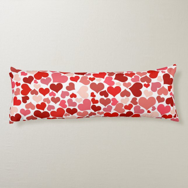Pattern Of Hearts, Red Hearts, Love Body Cushion (Back)