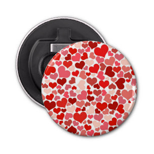Pattern Of Hearts, Red Hearts, Love Bottle Opener