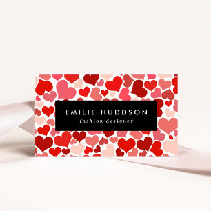 Pattern Of Hearts, Red Hearts, Love Business Card