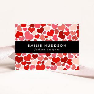 Pattern Of Hearts, Red Hearts, Love Business Card