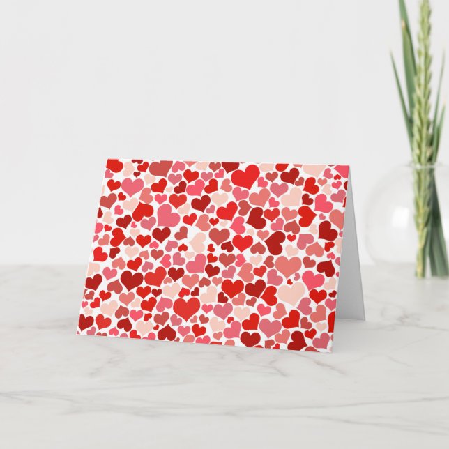 Pattern Of Hearts, Red Hearts, Love Card (Front)
