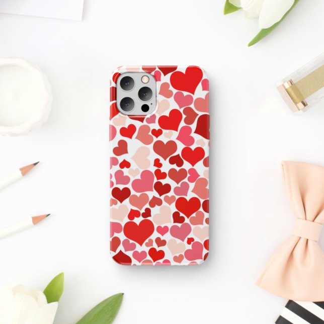 Pattern Of Hearts, Red Hearts, Love Case-Mate iPhone Case (Creator Uploaded)
