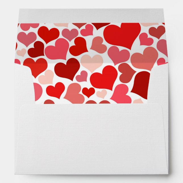 Pattern Of Hearts, Red Hearts, Love Envelopes (Back (Bottom))