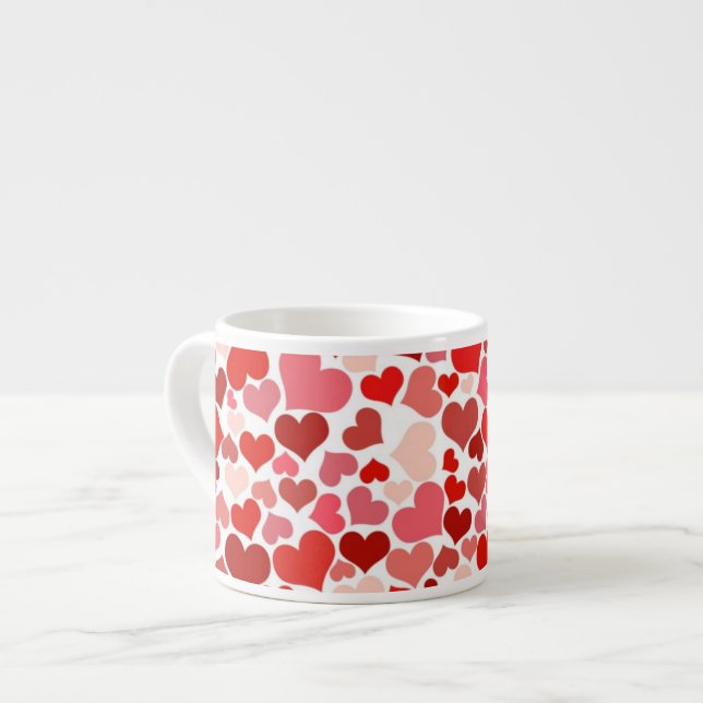 Pattern Of Hearts, Red Hearts, Love Espresso Cup (Front Left)