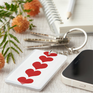 Pattern Of Hearts, Red Hearts, Love Key Ring
