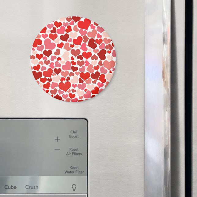 Pattern Of Hearts, Red Hearts, Love Magnet (In Situ (Fridge))