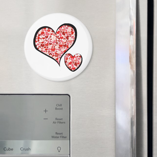 Pattern Of Hearts, Red Hearts, Love Magnet (In Situ (Fridge))