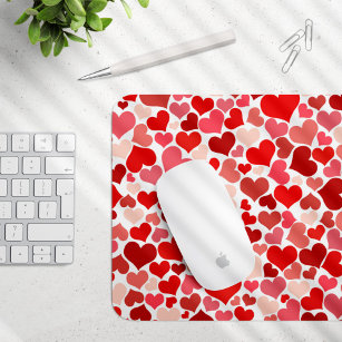 Pattern Of Hearts, Red Hearts, Love Mouse Mat