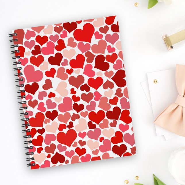 Pattern Of Hearts, Red Hearts, Love Notebook (Creator Uploaded)