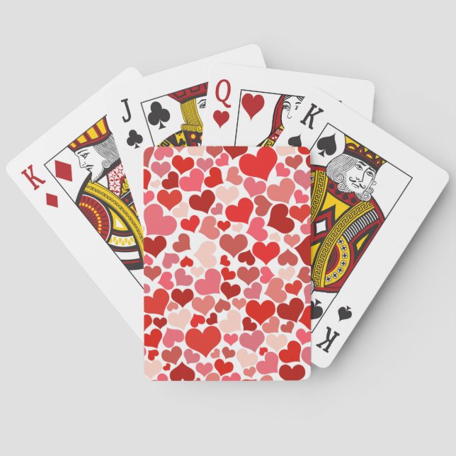 Pattern Of Hearts, Red Hearts, Love Playing Cards (Back)