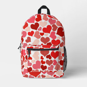 Pattern Of Hearts, Red Hearts, Love Printed Backpack