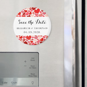Pattern Of Hearts, Red Hearts, Love, Save The Date Magnet