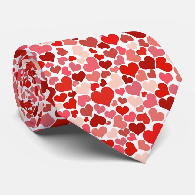 Pattern Of Hearts, Red Hearts, Love Tie (Rolled)